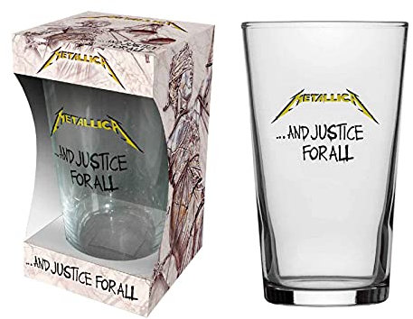Metallica Beer Glass And Justice For All Album Band Logo Nue offiziell Boxed One Size