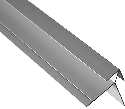 S-Polytec Aluminium Eckprofil, Alu Winkelprofil, Alueckprofil für HPL Platten 6mm und 8mm, eloxiert, verschiedene Längen Größen (1, Eck- Profil 8mm (2 Meter)), Silber