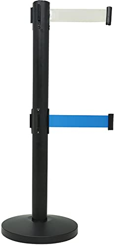 JTRHD Absperrpfosten Steht Doppelschicht-Isolationsgurtgeländer Teleskop-Guardrail-Doppelschicht-Lack-Isolationsgurt (2 Stück) Massenkontrolle (Farbe : Black, Size : 910mm)