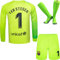NIHMEX Barcelona TER Stegen Kinder Torwart Trikot Fußball #1, Neu Saison, Shorts Socken Torwarttrikot (Grün (Langarm),24)