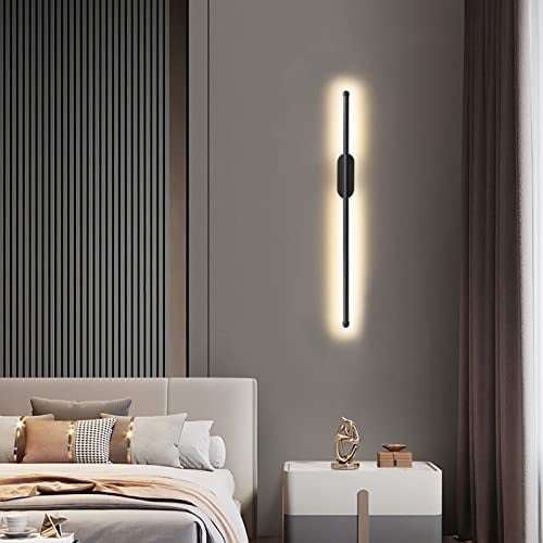 KYOTECH Wandleuchte Innen, 8W 60CM LED Wandleuchte Schwarz, Moderne Lange Wandlampen 3 Farbtemperaturen, Up Down Wandbeleuchtung für Treppenhaus Wohnzimmer Flur Kinderzimmer Schlafzimmer