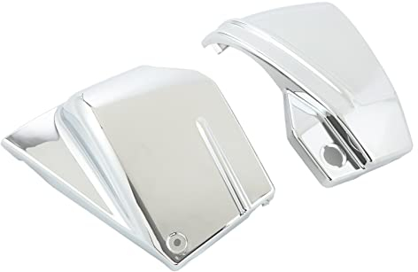 Linke Rechte Batterieseitenabdeckung, Zusätzlicher Schutz Batterieseitenabdeckung 2 Teile/Set Ersatzteile Leichtes ABS für V-Star 650 DragStar 650 XVS650 XVS650A (Verchromt)