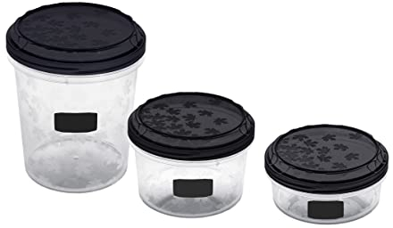 BranQ Home essential Rukkola Twist Set con tappo a vite, in plastica senza BPA, nero, diverse misure