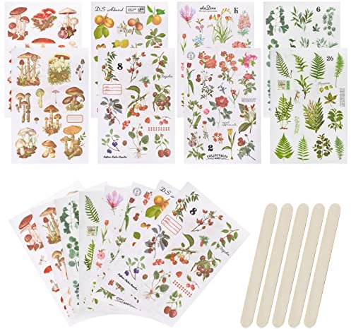 WANDIC Rub-On-Transfer-Aufkleber, Mädchen, ästhetische Dekoration, Scrapbook-Aufkleber für Scrapbook, Tagebuch, Planer, Album (natürlich)