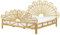 Bett Rattan Hellbraun Lattenrost 180x200 cm Kopf- & Fußteil Pfauform Florentine