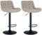 CLP 2er Set Barhocker Tover I Höhenverstellbare Tresenhocker I 360° Drehstühle Mit Rückenlehne Für Tresen Und Theke, Farbe:Taupe, Material:Stoff