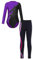 iEFiEL Mädchen Turnanzug Langarm Glitzer Gymnastik Kleidung Set Ballett Trikot Langarmbody mit Lange Hose Kinder Gymnastikanzug Za Lila 134-140