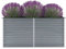 Hommdiy Garten-Hochbeet Verzinkter Stahl, Pflanzkasten Blumenkasten Gemüsebeet Pflanzkübel Gartenbeet Pflanzbeet (Grau-160 x 40 x 77 cm)