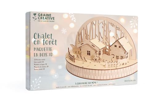 GRAINE CREATIVE Holz DIY Miniatur-Set Häuser im Wald 30x15x18 cm