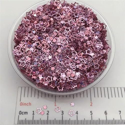 20g Laser PVC Pailletten Glitzer Pailletten für Nail Art Maniküre, Hochzeitskonfetti, Ornamentzubehör, Füller-3mm Hohlstern P-150g