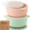 KeaBabies 2-Pack Bol bébé avec ventouse et couvercle - Bol en silicone bébé pour garçon, fille, bol pour bébé, bol pour bébé, bol pour bébé, bol en silicone pour nourriture pour bébé,sans BPA (Mellow)