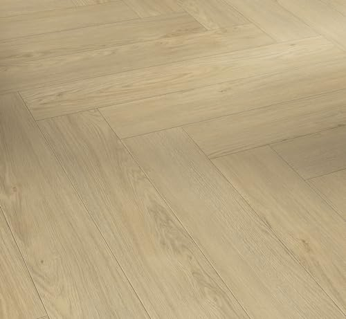 Parador Dekorboden Laminat Trendtime 3 Eiche Mont Blanc geschliffen Matte Holzstruktur Fischgrät 4-V-Fuge