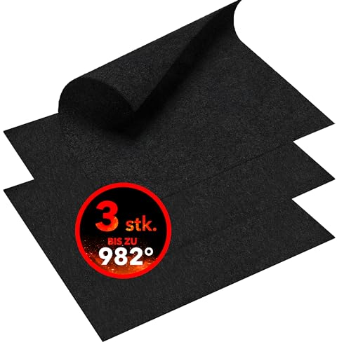 EVOCAMP Feuerfeste Unterlage 30x30 cm, 3 STK - Hitzebeständige Unterlage bis 982 °C - feuerfeste Matte, feuerfeste Unterlage für Kaffeemaschinen, Wasserkocher und andere Küchengeräte