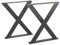 modern LOFT art Tischbeine Anthrazit - Metall X-Form - 2X Tischgestell Flachstahl 100x10 mm - DIY Tischkufen für Wohnzimmertisch, Esstisch - Breite 70 cm, Höhe 72 cm