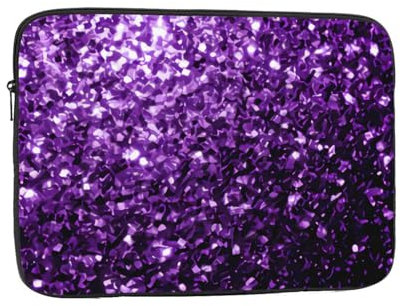 Schöne lila Glitzer bedruckte Laptophülle für 13 Zoll Laptop, stoßfestes Oxford-Gewebe, Laptop-Schutzhülle, Laptoptasche