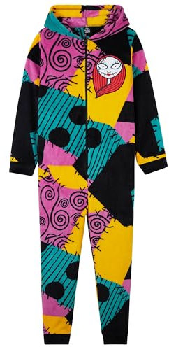 Disney Stitch Pile Pigiami Interi con Cappuccio Bambina, Accogliente Pigiama Set (Multi, 7-8 Anni)