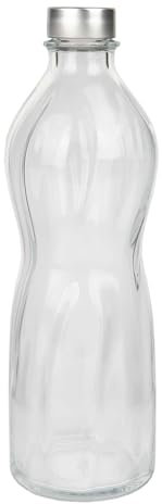 Cofan Pack de 6 Botellas de Vidrio con Tapón de Acero Inoxidable o Venta Unitaria | Capacidad: 1 litro | Elegancia y Funcionalidad para Bebida (1)