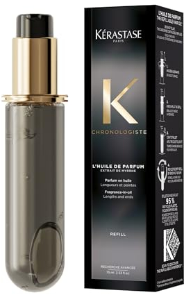 Kérastase Chronologiste L’Huile de Parfum, Antistatisches Duft-Öl für alle Haartypen, Nährende und stärkende Haarpflege mit Hitzeschutz und intensivem Duft, Nachfüllpackung, 75 ml