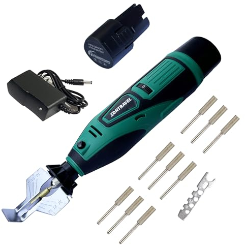 Cordless Chainsaw Sharpener, 12v Electric Chainsaw Sharpener Tool with 2psc Batteries 6 File Size Diamond Sharpening Wheels, High Speed Chainsaw Chain Sharpener Kit with Titanium Plated Diamond Bits