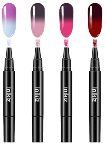4Farben Farbwechselnder Gel-Nagellack Set - 3 in 1 Nagellack Stift One Step UV Nagellack UV Gel Nagelgel