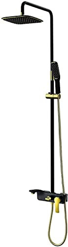 Sistema doccia Set rubinetto doccia nero a parete con soffione doccia Flessibile doccia Set doccia Bagno con miscelatore vasca e doccetta Miscelatore a pioggia Set doccia combinato con deviatore