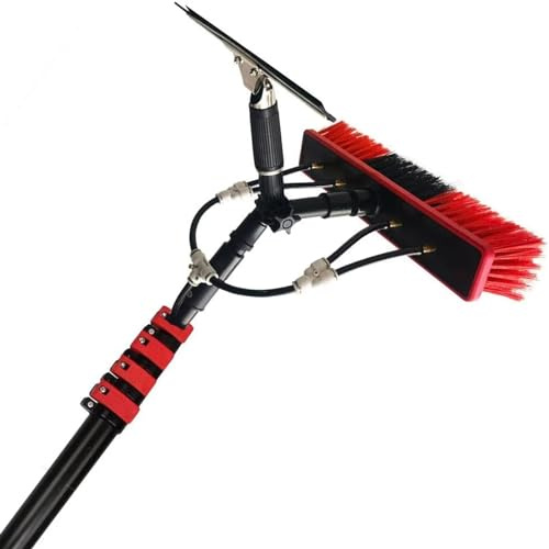 TYHAYJYK Cleaning Tool with Extension Pole Water Spray Knife/Squeegee Telescopic Window Washing Head for Cleaning Home Windows Glass Cars solar panel cleaning kit 7.2Rod length 50brush