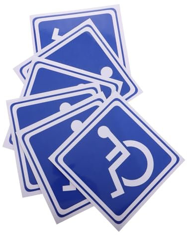 JECOMPRIS 6blätter Rollstuhl Aufkleber Auto Für Behindertentoilette Selbstklebendes Türschild Für Rollstuhlfahrer Wetterfestes Schild Für Behindertentoiletten Und Parkplätze