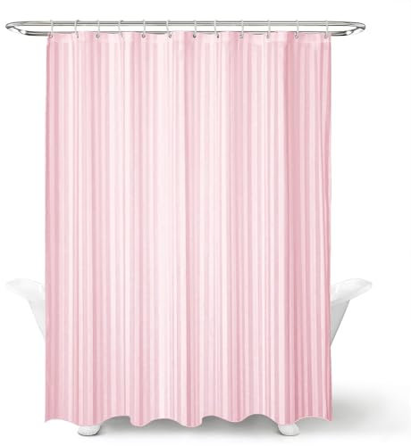 Hopomoon Tenda da doccia impermeabile ispessita rosa e grigia per bagno e hotel, tessuto in poliestere 200 x 180 cm