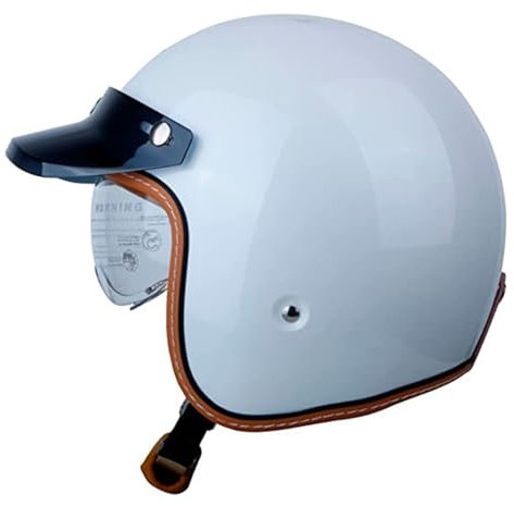 Casque Moto Jet Casque Scooter avec Visière 3/4 Vintage Casque Mobylette Ouvert pour Hommes Femmes ECEDOT Homologué Casques Bols pour Street Bike Scooter Cruiser 8,XL:61-62CM