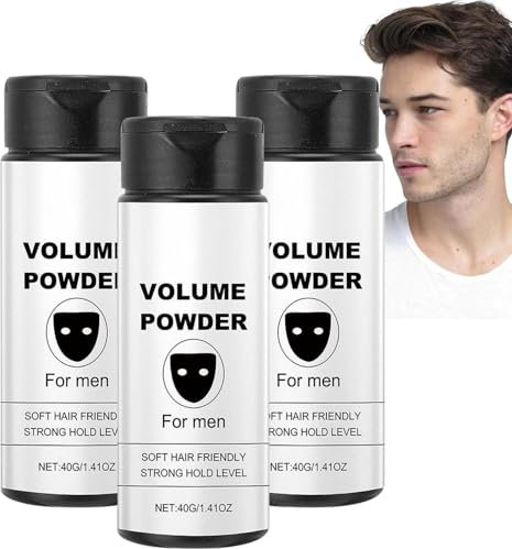 Paquete de 3 polvos para el pelo,Based Texture Powder,polvos volumen pelo hombre, Polvo-Voluminizador para Cabello, Polvo de peinado el Cabello su ave y Esponjoso Todo el Día, efecto mate
