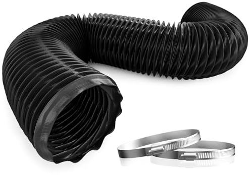 Hon&Guan Nylon Material 75mm Abluftschlauch 2,5m Lang Abriebfest reißfest Abluftrohr Flexschlauch mit 2 Schlauchschellen für Abluftventilator Rohrventilator Belüftungssystem