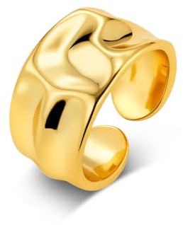 Adjustable Rings Gold Open Chunky Wide Finger Rings for Women Men Jewellery