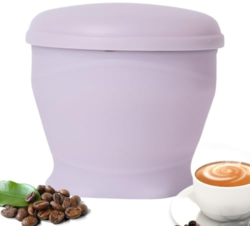 Rrlihjgu Bicchiere in silicone – da trekking 180 ml con coperchio e, portatile, riutilizzabile per bevande fredde, caffè, succhi, escursioni e cucina