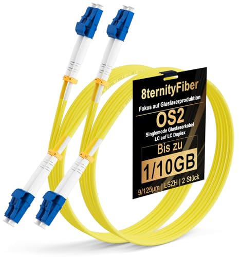 8ternityFiber OS2 LWL Patchkabel LC LC Duplex 1 m, 2 Stück