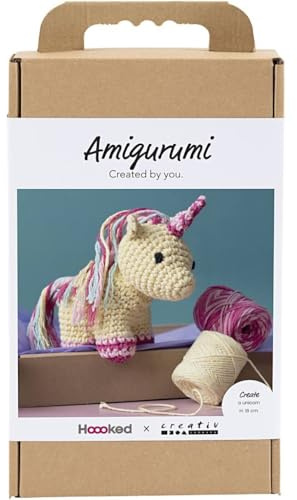 Creativ Company Amigurumi DIY Häkelset (Einhorn - Regenbogenfarben)