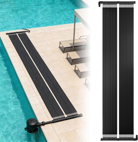 ACXIN Pool Solarkollektor Solarheizung 600 cm x 70 cm, Poolheizung Solar für Schwimmbad, Solarmatte, Umweltfreundliche Pool Wärmepumpe Alternative, 32 Kanäle EPDM Rohr, Schwarz