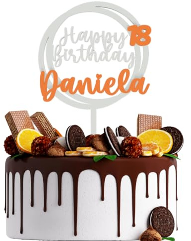 Cake Topper Geburtstag Personalisiert – Kunststoff in Roségold, Gold, Blau & mehr – Tortendeko, Geburtstagstorte Deko, Tortenstecker Geburtstag, Happy Birthday Topper