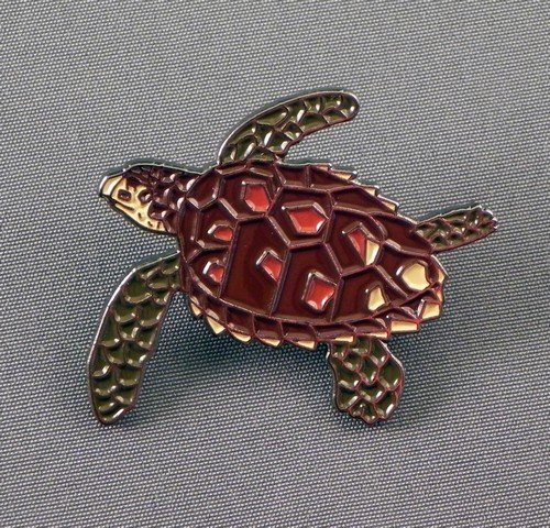 Broche en métal émaillé Tortue (v2)