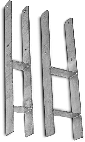 feuerverzinkte H-Anker, Pfostenträger, Pfostenanker, Pfostenschuhe, Carport, H-Träger, ohne Schrauben (Länge: 800mm, Gabelweite: 111mm)
