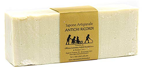 Sapone Nudo al Taglio Artigianale e 100% Naturale - per Viso, Mani, Corpo e Capelli - Emolliente e per Pelli Sensibili - Olio di Oliva Marsiglia