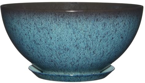 Classic Home and Garden Rosie Pot de Fleurs Moderne avec Drainage – Bols de Fleurs contemporains – Vases Ronds Peu Profonds pour Petites Plantes – Pots Polyvalents d'intérieur et d'extérieur (25,4 cm