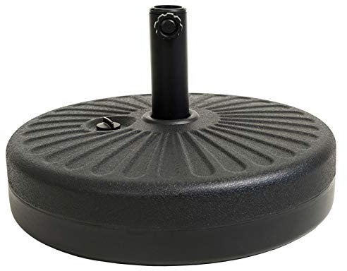 C-Hopetree Befüllbar Sonnenschirmständer Schirmständer Sonnenschirmfuß für Schirmstöcke bis 38/48 mm, mit 22 L Wasser o. 27 kg Sand, Rund Schwarz