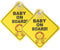 kuou 2 pcs Baby on Board Car Warning, Baby on Board Sticker Sign for Car Warning with Suction Cups