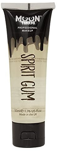 Moon Terror Gomma da masticare Pro FX Spirit | SFX Trucco per Halloween, Colla per il corpo per protesi Gioielli glitter Parrucche per capelli Trucco per effetti speciali, Trasparente, 50 ml