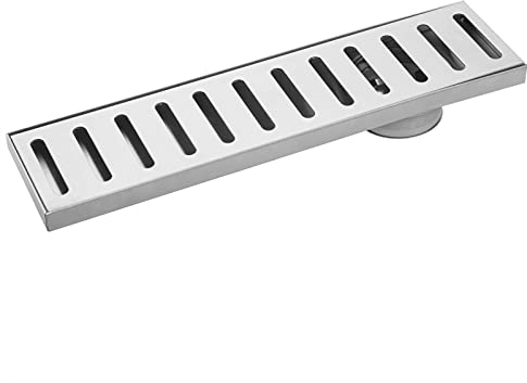 PrimeMatik - Canaleta de desagüe 30x7.5cm con Rejilla en Acero Inoxidable Mate