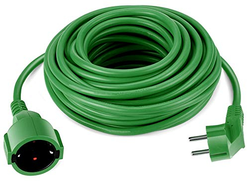 Verlängerungskabel Schuko 10 Meter grün Stromkabel bis 3500 Watt Garten hochwertig und praktisch für den Außenbereich