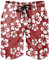 Herren Badehose Beachshorts Hawaii Hibiskus Blumen Rot Surf Shorts Modern Muster Print mit Netzfutter Trainingshose Laufen Shorts mit Tunnelzug Seitlichen Taschen White S
