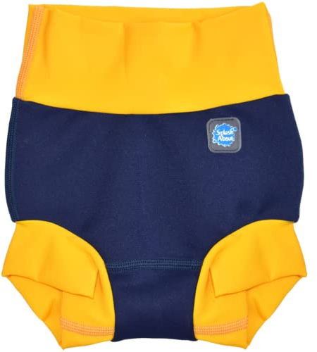 Splash About Happy Nappy Wiederverwendbare Schwimmwindel, Navy & Gelb, 4-5 jahre