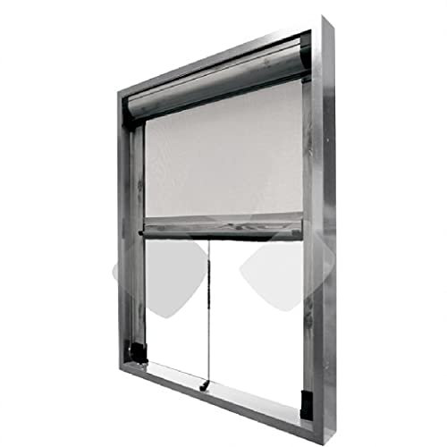 AWITALIA-RICA 55 zanzariera a scorrimento verticale con cuffia compensatrice per porte e finestre configurazione su misura e vari colori disponibili