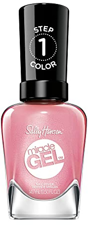 Sally Hansen Miracle Gel Salon Quality Nail Polish | Gel-Like Formula, Two-Step System, No UV Light Needed, Long Lasting | Opaque, Glossy | 250 Shell Yeah | Light Pink Nail Color